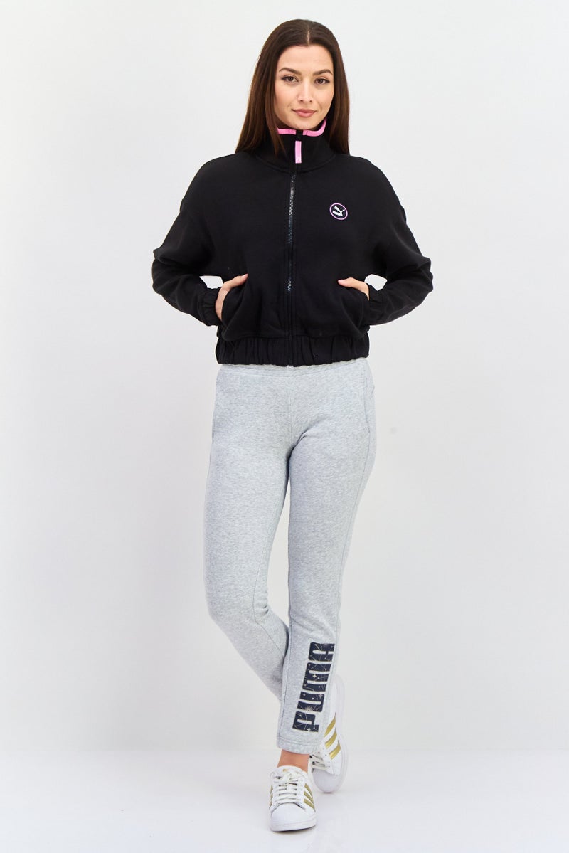 PUMA سويت شيرت رياضي نسائي بشعار العلامة التجارية، أسود - Image 4